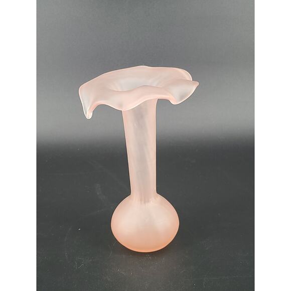 Vintage Art Glass Pink Satin Jack in the Pulpit Vase - Picture 1 of 4